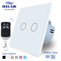 2gang1way EU standard remote control touch switch&Small remote control
