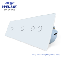 3Frame 1gang1way+1gang1way+2gang1wayEU standard touch switch