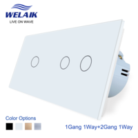 2Frame 1gang1way +2gang1way EU standard touch switch