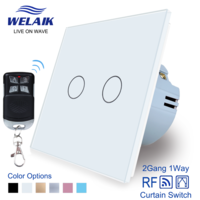 2 gang 1way remote control curtain touch switch