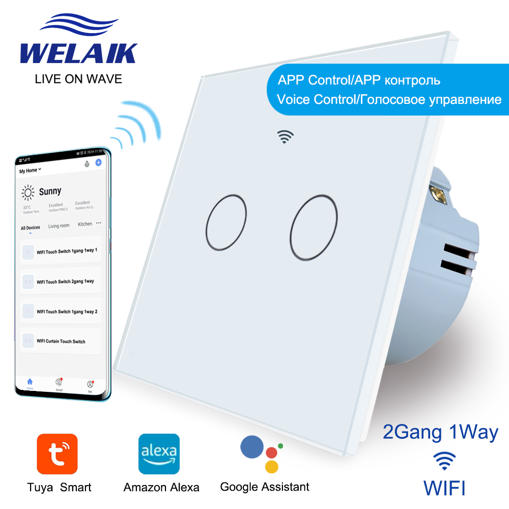 WIFI 2Gang1Way Touch switch